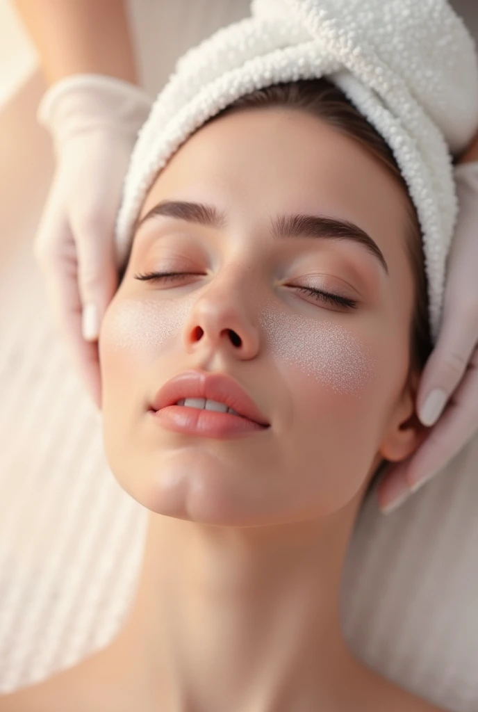 On an aesthetic background write well in bold
'Microdermabrasion Treatment'