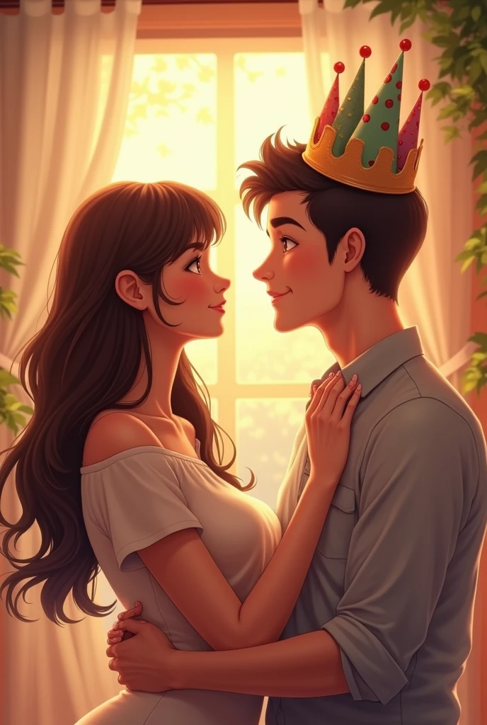 Cute couple goals for me boyfriend on his birthday wishing him with his crown birthday hat not on me