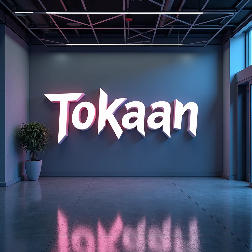 Make me a streamer background with Tokaan written on the wall