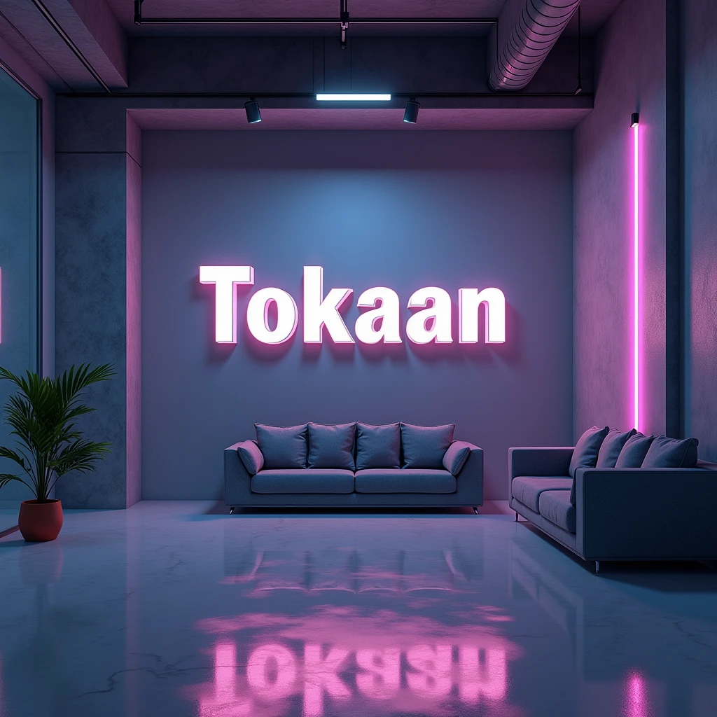 Make me a streamer background with Tokaan written on the wall