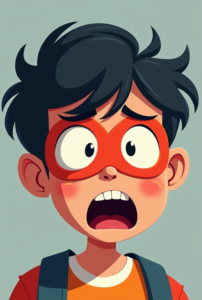 Aqui está uma descrição da imagem de desenho animado:
Um aluno é mostrado com uma expressão confusa e frustrada. O logotipo da escola é exibido proeminentemente na sua testa, com outro logotipo cobrindo todo o seu rosto como uma máscara. Os logotipos são de desenho animado, grandes e coloridos, com fontes em negrito e cores vibrantes. Os olhos do aluno estão arregalados de desapontamento, e a sua boca está aberta como se estivesse prestes a falar contra a má educação que está a receber. O fundo é um cinza fosco, representando o ambiente de aprendizagem sem brilho.!
