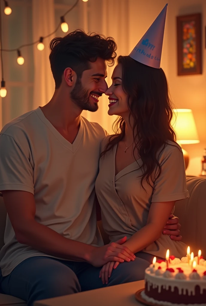 Cute couple goals for me boyfriend on his birthday wishing him with his crown birthday hat not on me give more couple vibes exactly like this but some others
The hat is on him but not on me