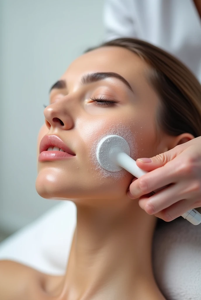 On a plain aesthetic image, write well in bold
'Microdermabrasion Treatment'