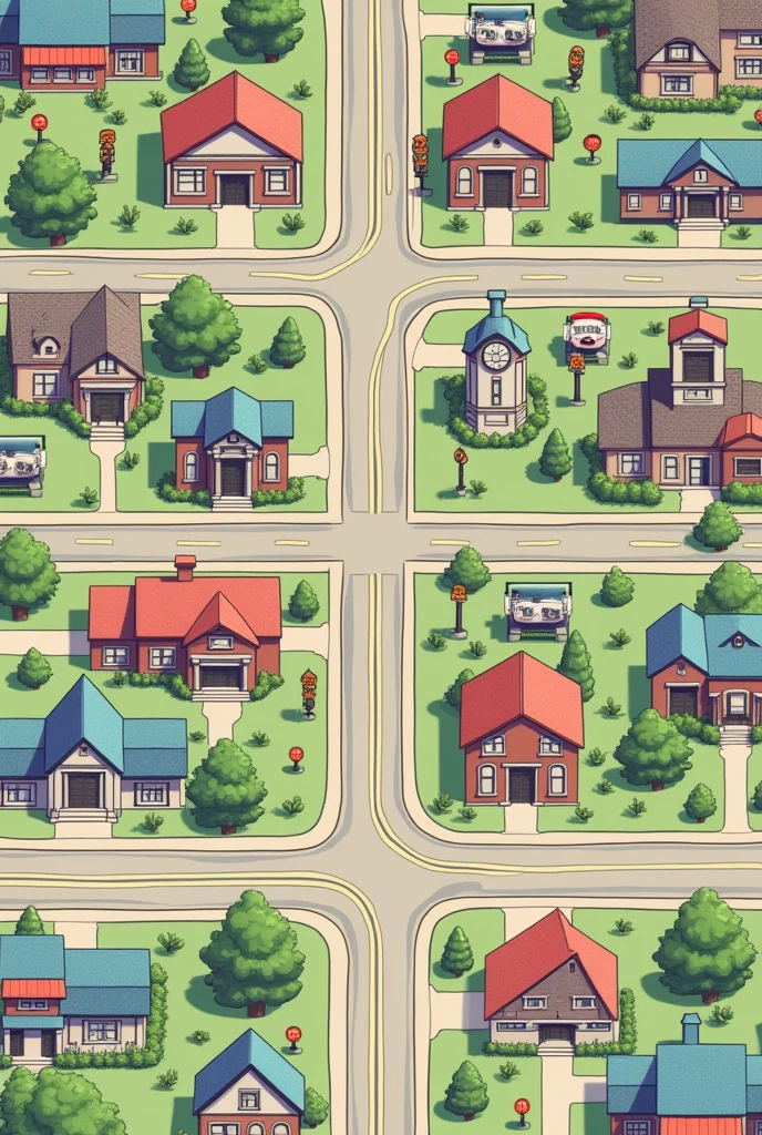 Draw a map that consists of the following:Draw three streets that are parallel to each other.Draw two transversal streets (i.e.,Two streets that intersect all three of the above parallel). Do not make the transversal parallel to each other.Draw traffic lights or stop signs at four different intersections. Location of the buildings.Draw buildings that must be in the following locations:Your house and the school at alternate angles.The post office and the bank at co-interor angles.The church and police station at corresponding angles.The library and post office at vertically opposite angles.The petrol station and tuckshop at supplementary angles.The church and your house at corresponding angles.