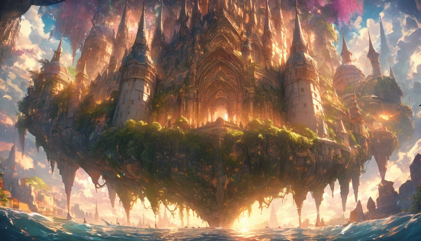 In the heart of a fantastical maze, a wondrous world unfolds: a lush forest surrounds a majestic castle, its towering spires reaching towards the sky. This mesmerizing painting captures every intricate detail of the intricate landscape, from the tangled greenery of the maze to the stone walls of the castle. The vibrant colors and rich textures bring a sense of magic and wonder to this enchanting scene, transporting viewers to a realm of imagination and adventure.
