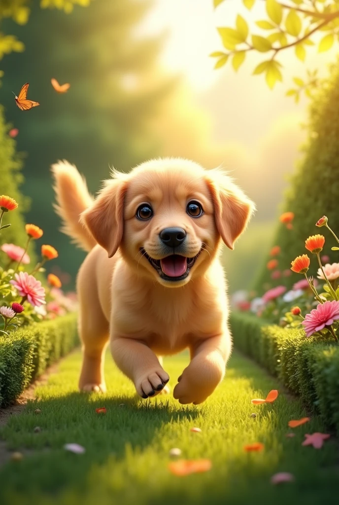 A dog in the garden

