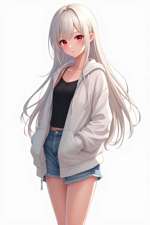 Loose grey hoodie,Small size spats,Gray Hair,long hair,blush,Blowjob,Show the whole picture,Slim beautiful legs,