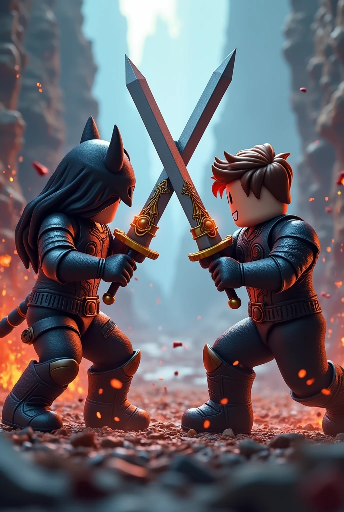 The 2 roblox characters fighting with swords are not these 2