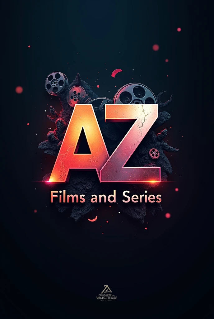 Logo 3x4,with art involving films and series,with the name AZ Films and Series