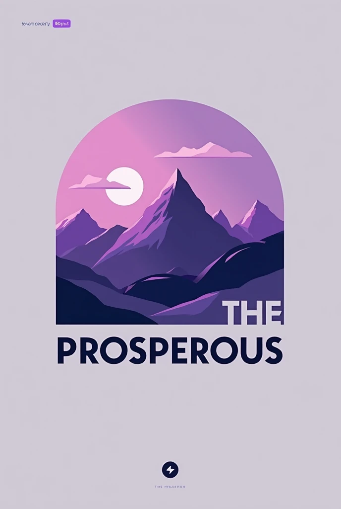 Create a sophisticated (((logo for a youtube channel))), featuring a (((minimal art style)) with purple details, highlighting the essence of an approach (modern and aesthetic). The logo must be professional, appealing. captivating and timeless, showing the (lasting appeal) of minimalist design. Ensure the composition is balanced and visually striking, with the (Brand Name) &#39;the prosperous&#39; standing out