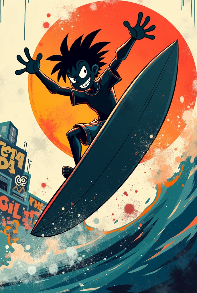  graffiti drawing radical surf cartoon
