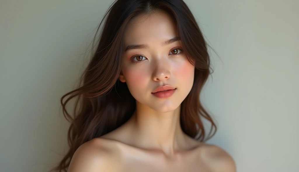 Pubic Hair,Nude, Naked, Full Body, Middle Breast,Beautiful Detailed Eyes, (Long Hair:1.2), (8k, Best Quality, Masterpiece:1.2), (Realistic, Photorealistic:1.37), Ultra Detailed, 1 Girl, Cute, Solo, (Blush), (Smile: 1.15), (Mouth Closed)