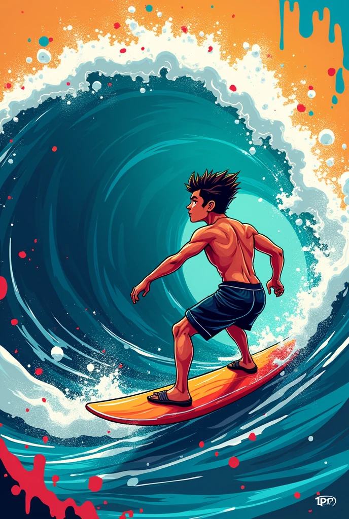 grafiti surf radical cartoon