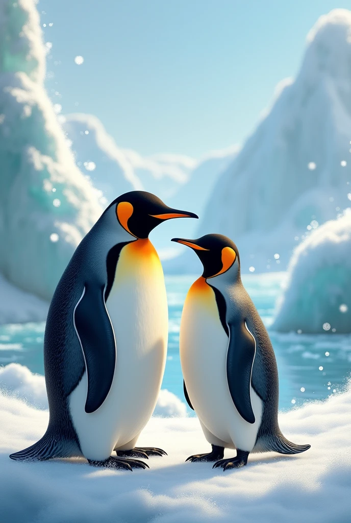 (Disney: 1.3), A couple of penguins, a male and a female, with the phrase: "Let us be eternal"