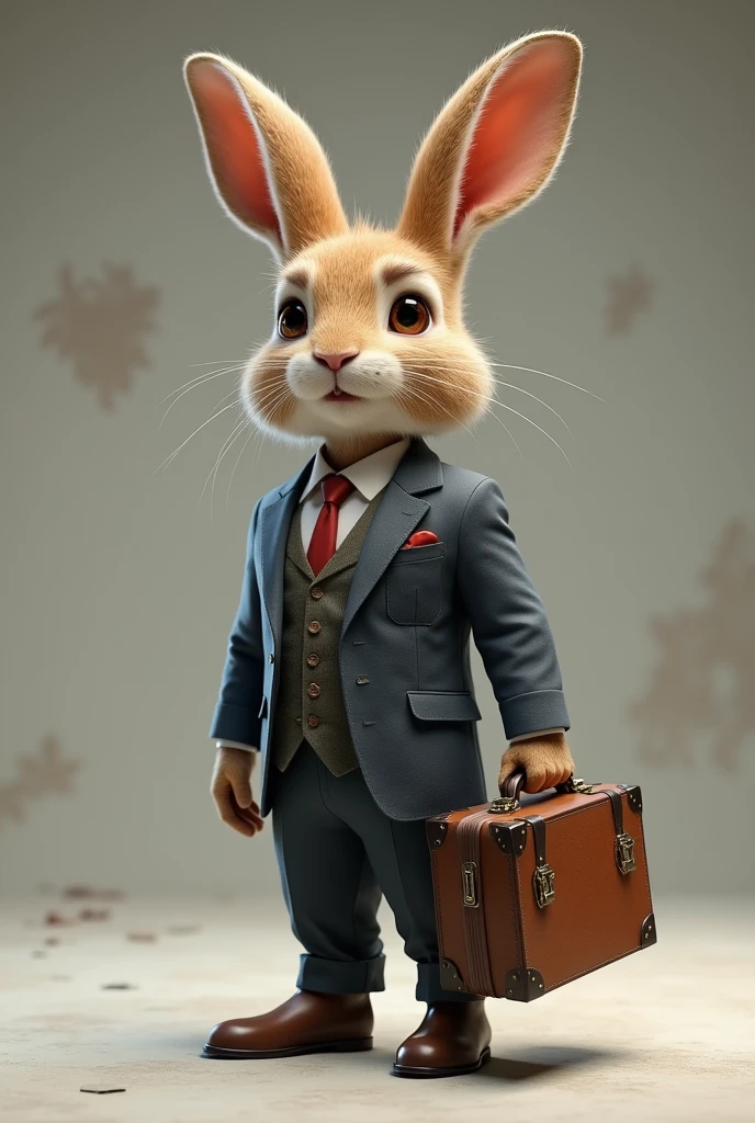 A rabbit with suit case