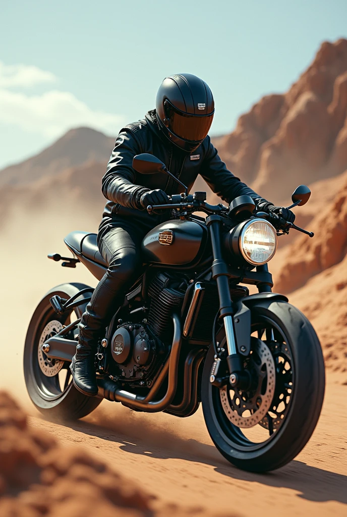 Riding a motorcycle while kneeling on a washboard