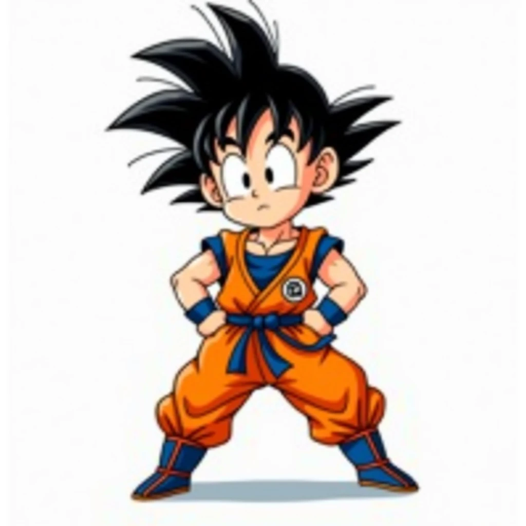 goku cartoon, white background
