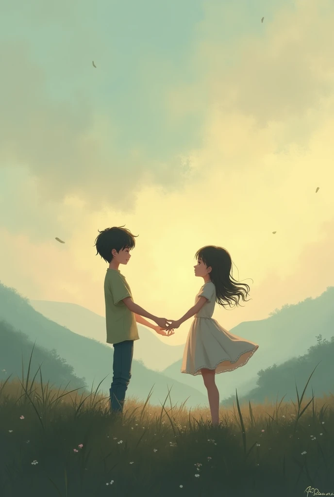 Background with two boy and girl who are separated the title kadhal