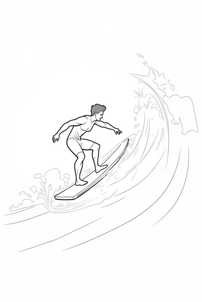 Clean surf radical outline drawing