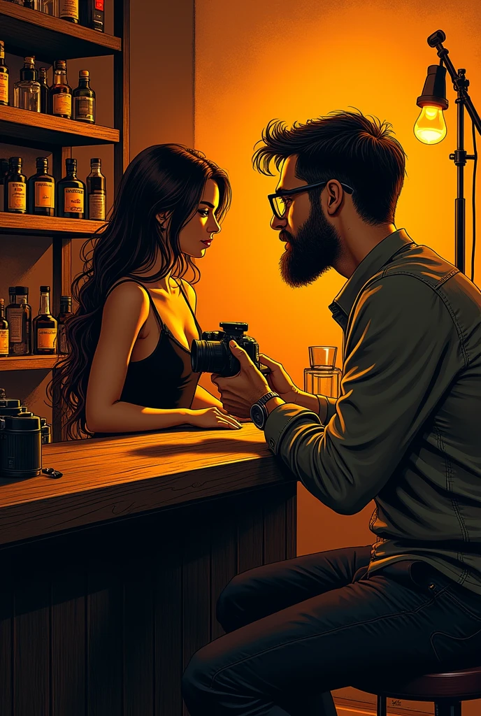 Young handsome cute white skin soft skinny beautiful in a cowboy bar two men approach her, one speaks in her ear and the other touches her ass