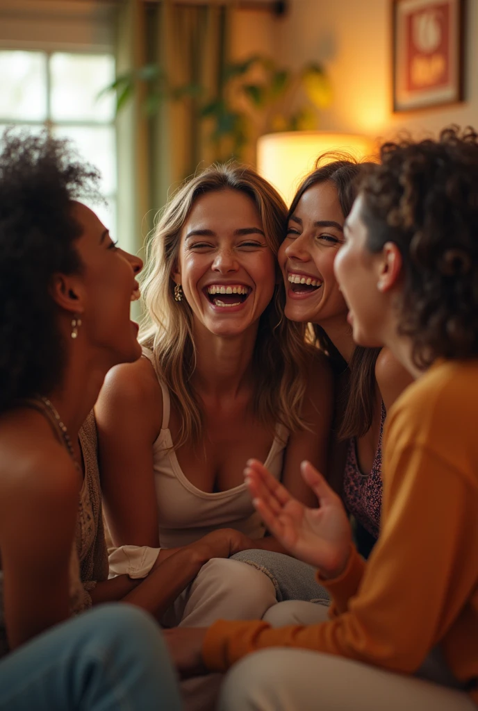 Group of girls laughing together 
