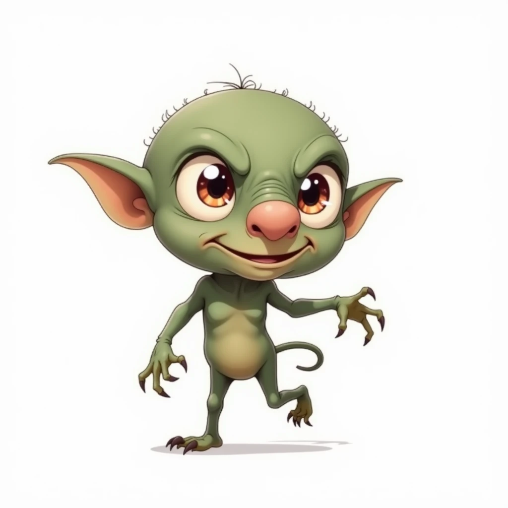 anime style goblin, White background