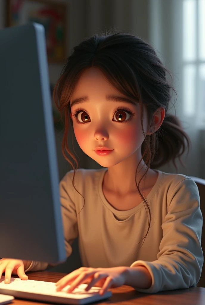 Realistic teenage girl computer image
