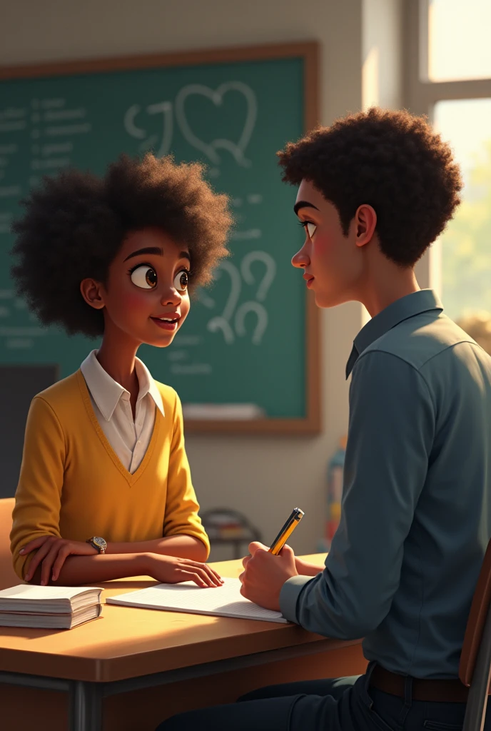 black ager talking to the teacher