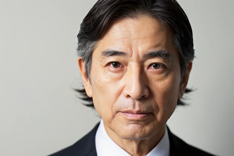((An unparalleled masterpiece, Highest quality)), In a suit、Monbod , Average Mature Older Japanese Men、 Japan 60 years old男性, Japan 60 years old ,、Photographed in natural light、Office Background、Highly detailed face and skin texture、Highly detailed lips、The correct state of the human body、Ultra-high resolution、(Photorealistic:1.4)、Highest quality,