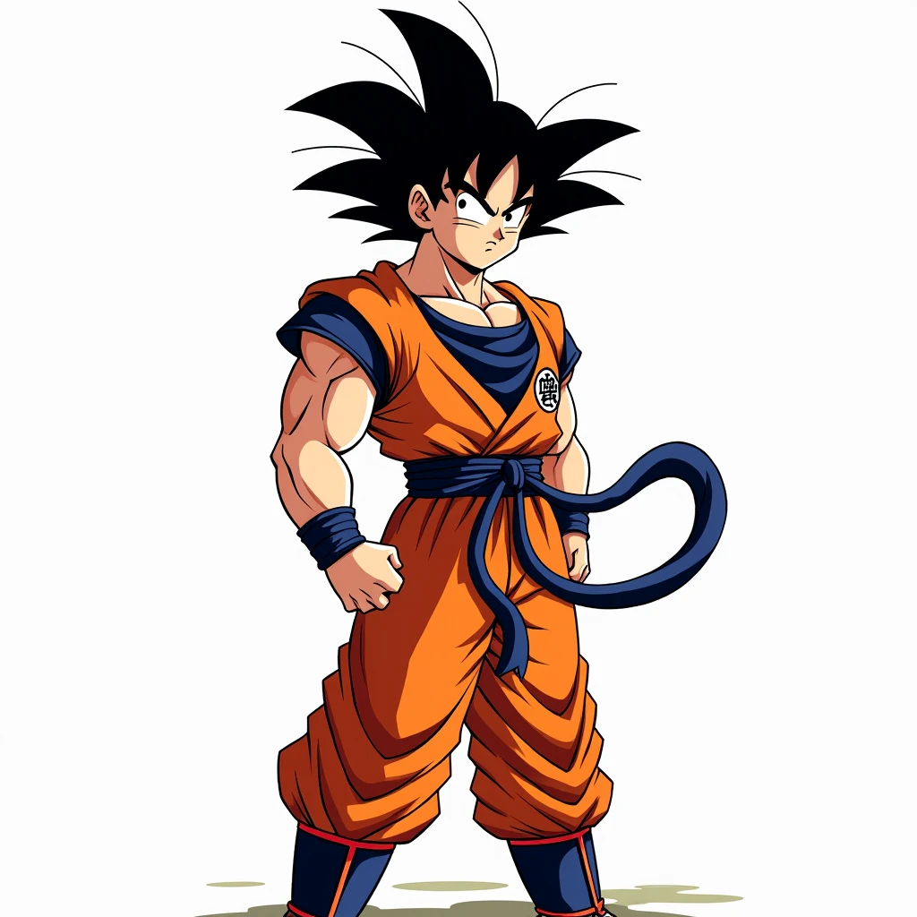 goku anime style, white background
