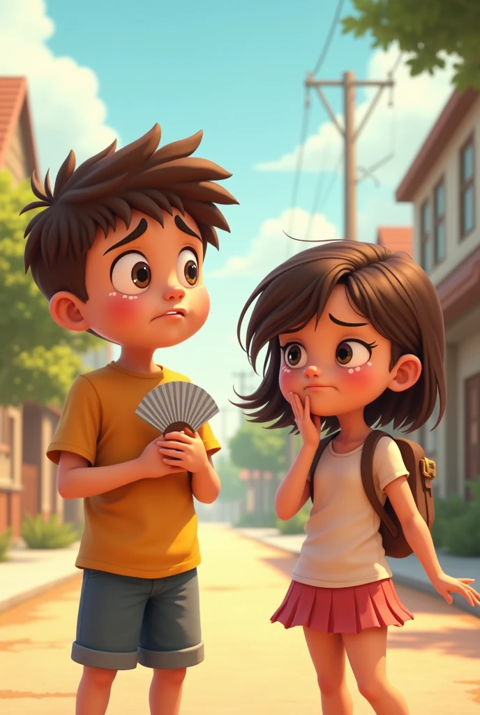 boy and girl that doesn't like the hot weather