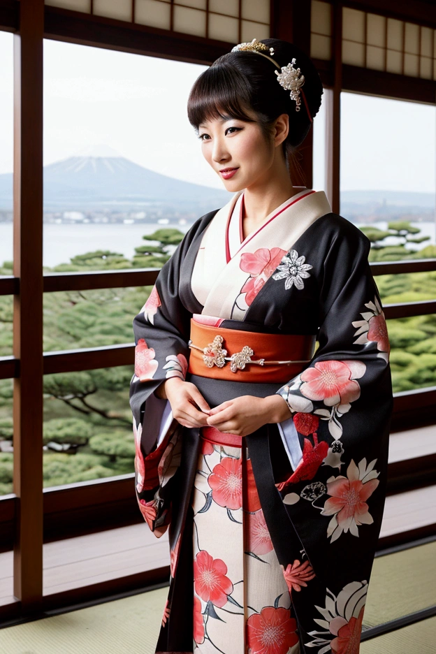 Japan businessman  with a geisha