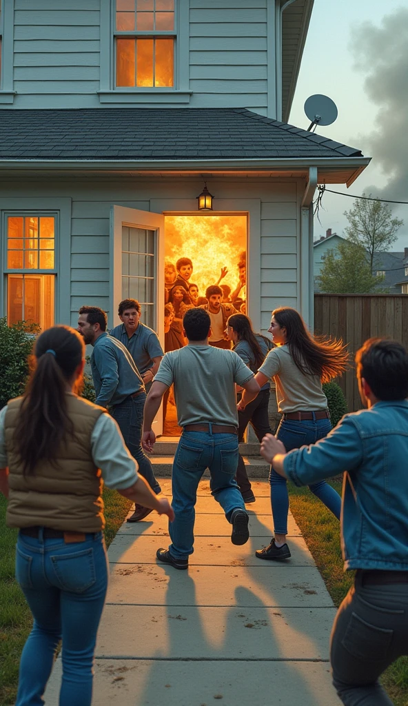 People running out of house freaked out