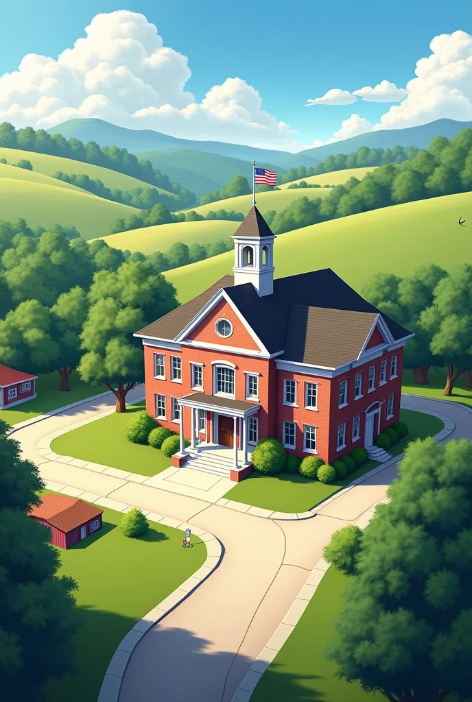 Real image of a school in a semi-rural location 