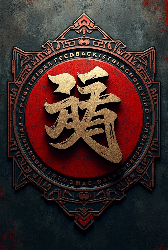 Criar uma logotipo com o nome FEEDBACK   YAKUZA com fundo samurai japonês em português
