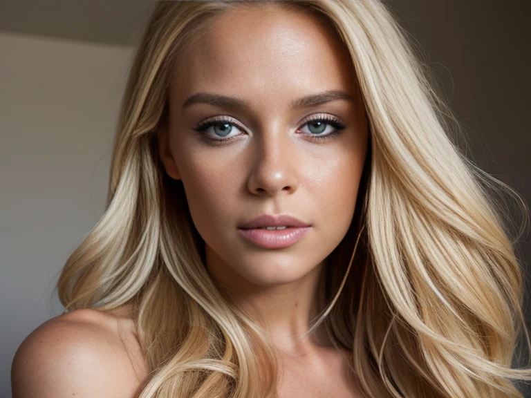 (best quality:1.5), (artwork:1.5), (detailed:1.5), high quality half body selfie portrait, realistic blonde latin woman, Perfect Face, long blonde hair, Perfect Face, Beautiful realistic model,