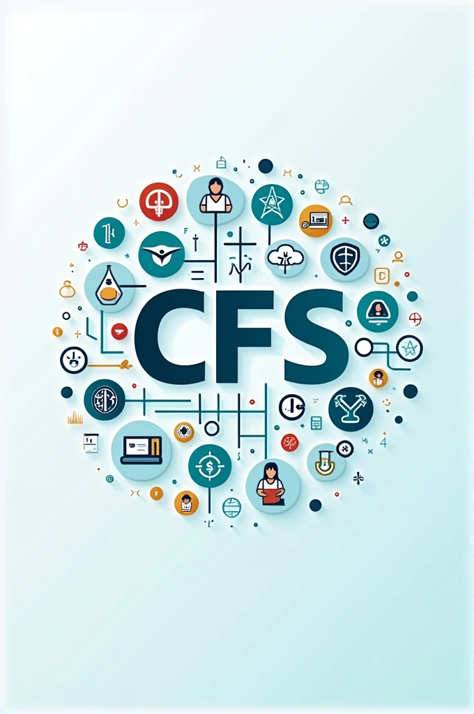 CFS logo Containing football, health and IT With physiotherapy logo, Chemistry and pharmacies, informatics nursing