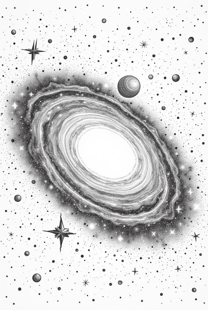 Andromeda Galaxy Coloring Page Black and White 