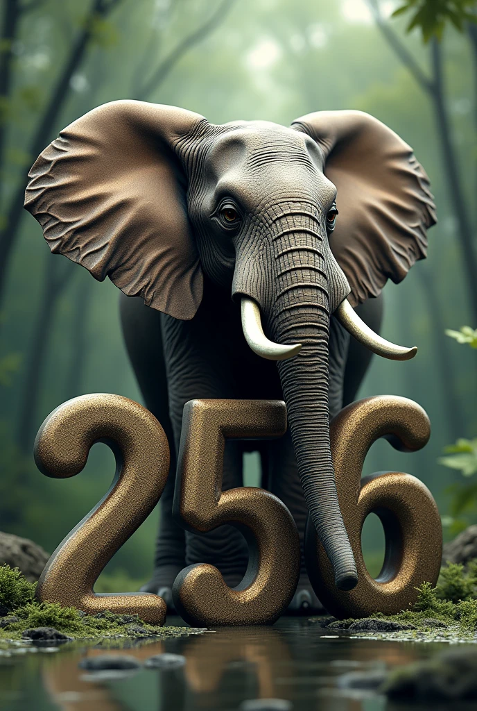Numbers 2526 written with an elephant