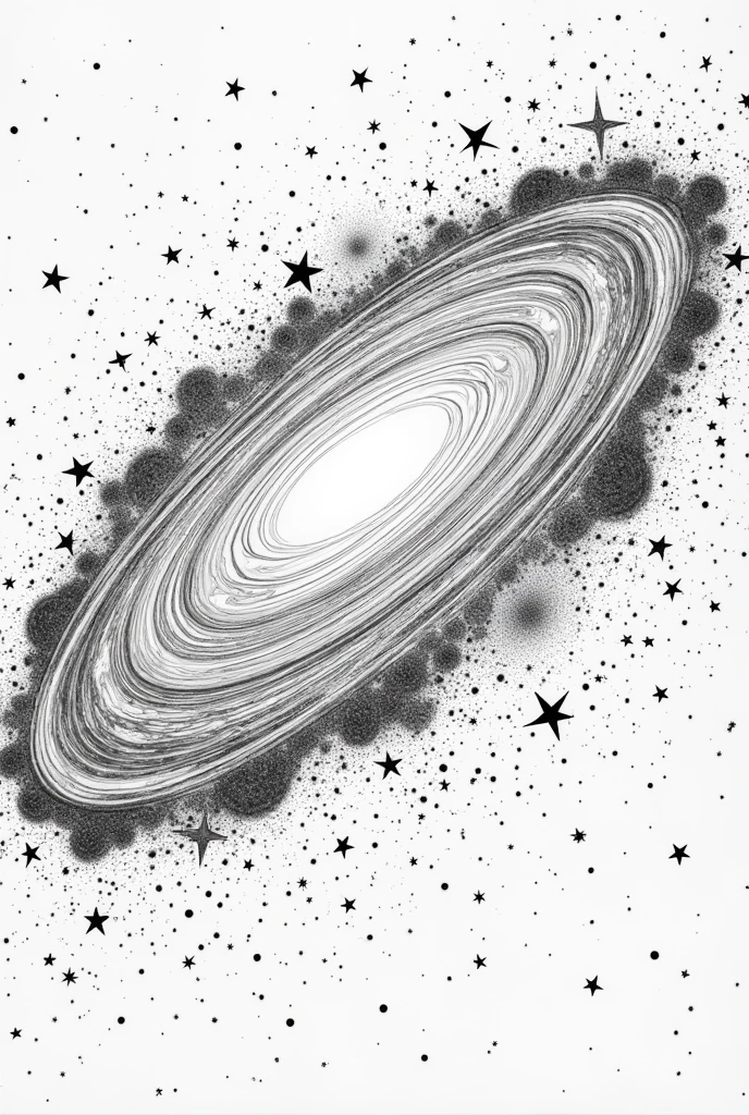 Andromeda Galaxy Coloring Page Black and White