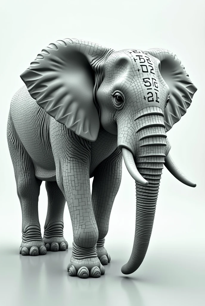 An elephant made of numbers 2526
