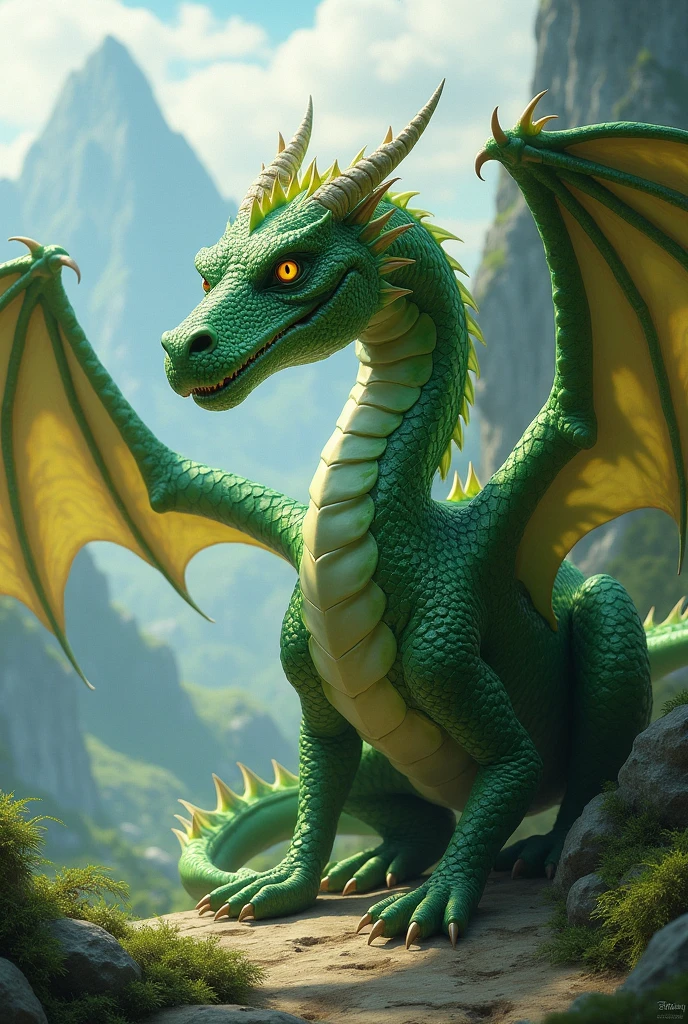 A green dragon written seventh year realistic