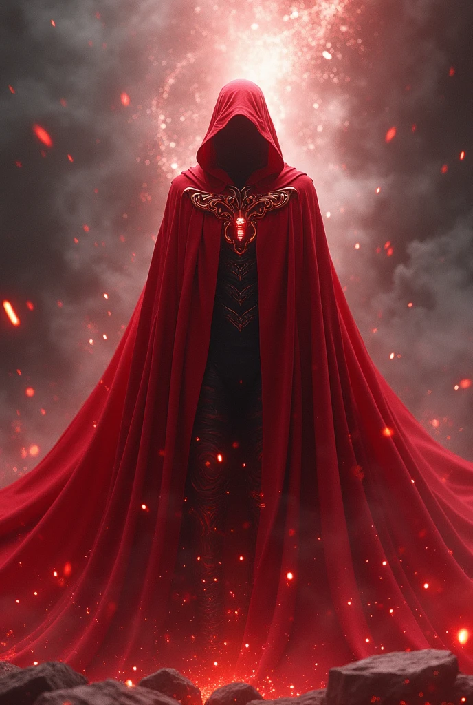 kamen rider power ranger wizard with red cloak covering his entire body