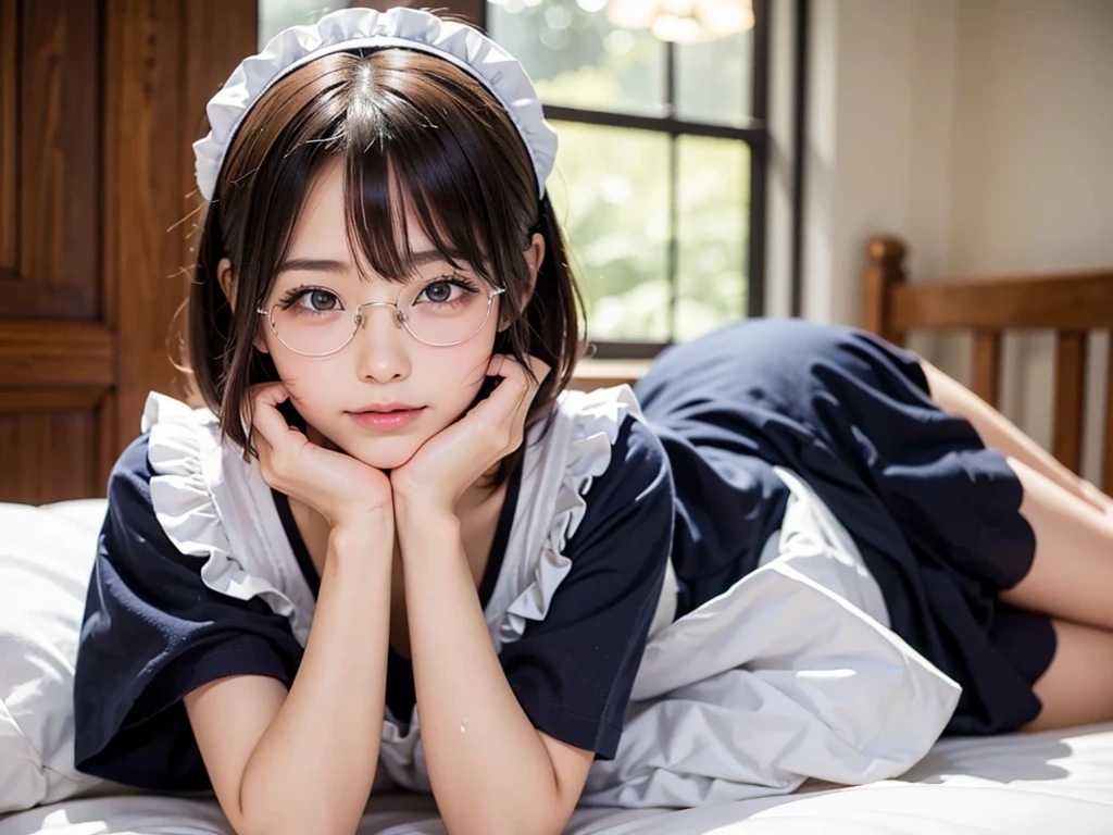 beautiful girl sailor suit maid Erotic More than one person Glasses
