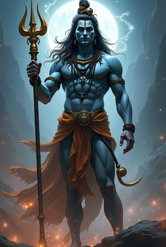 God shiva holding his weapon