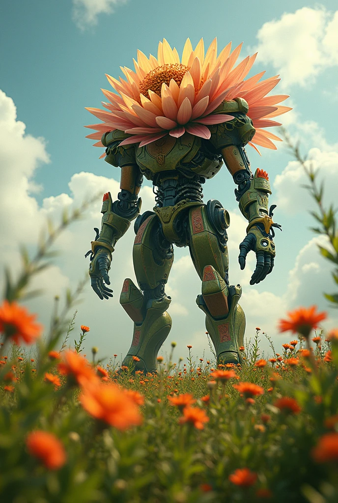 Flower guardian iron mutant flower warrior in bokc field