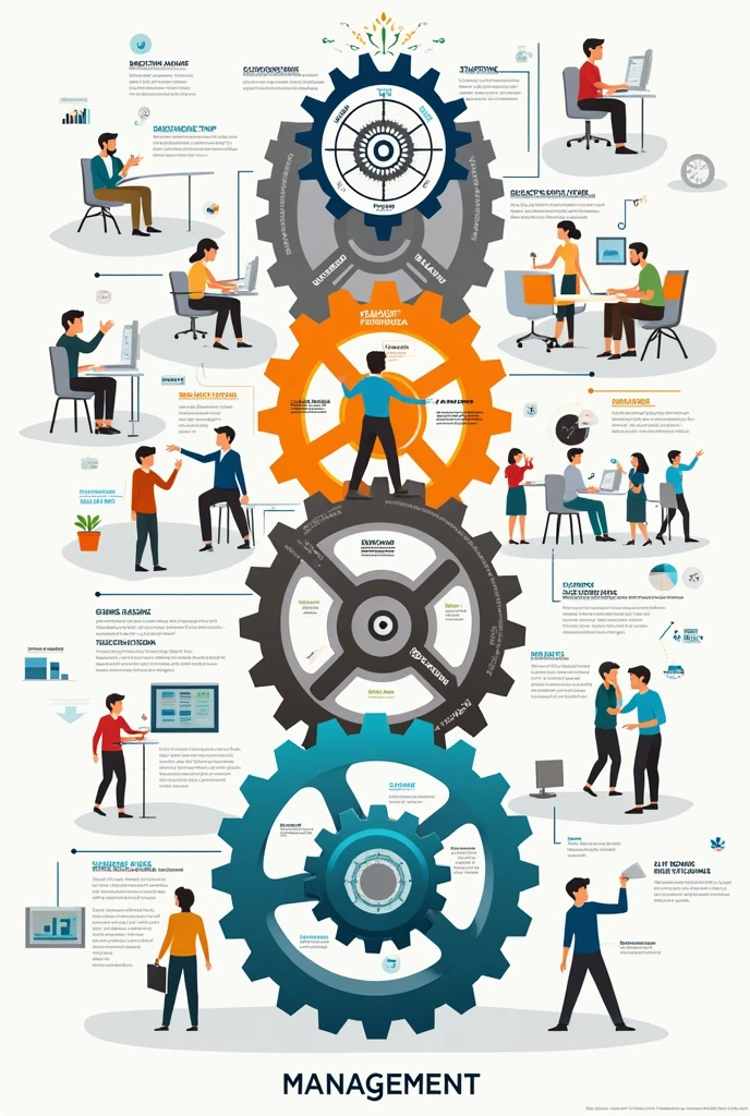 I want poster attractive, beautiful on Planning, Organising, Staffing, Directing and Controlling.
And create section for each to easily understand and also give heading on each section writing section should be less
Take easy example create each section for each one