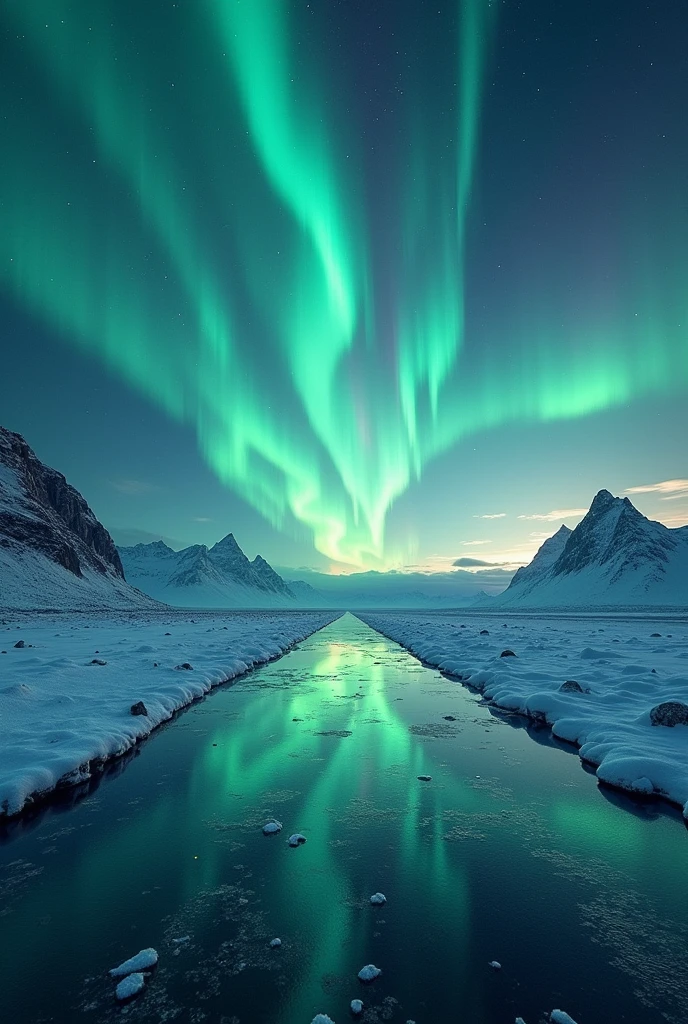 (masterpiece:1.2,Highest quality,Ultra-high resolution,Super detailed,Realistic,RAW Photos),8k,wallpaper,Aurora,A floor made of mirrors that stretches infinitely
