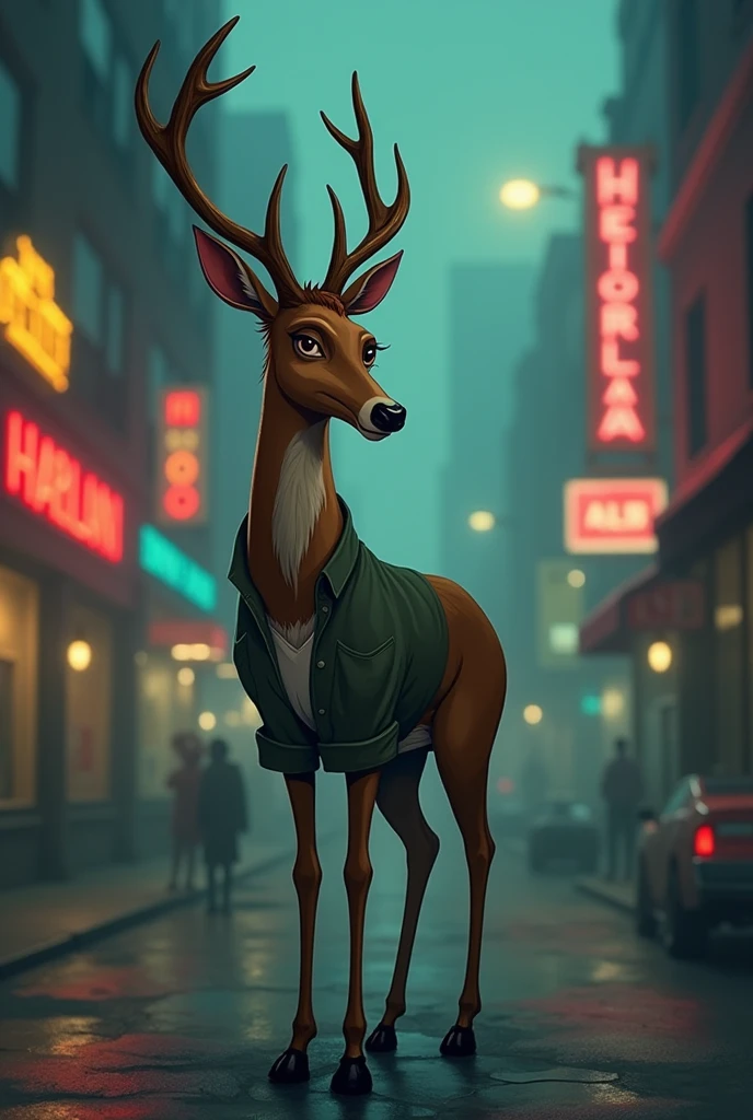 Deer in Bojack Horseman style