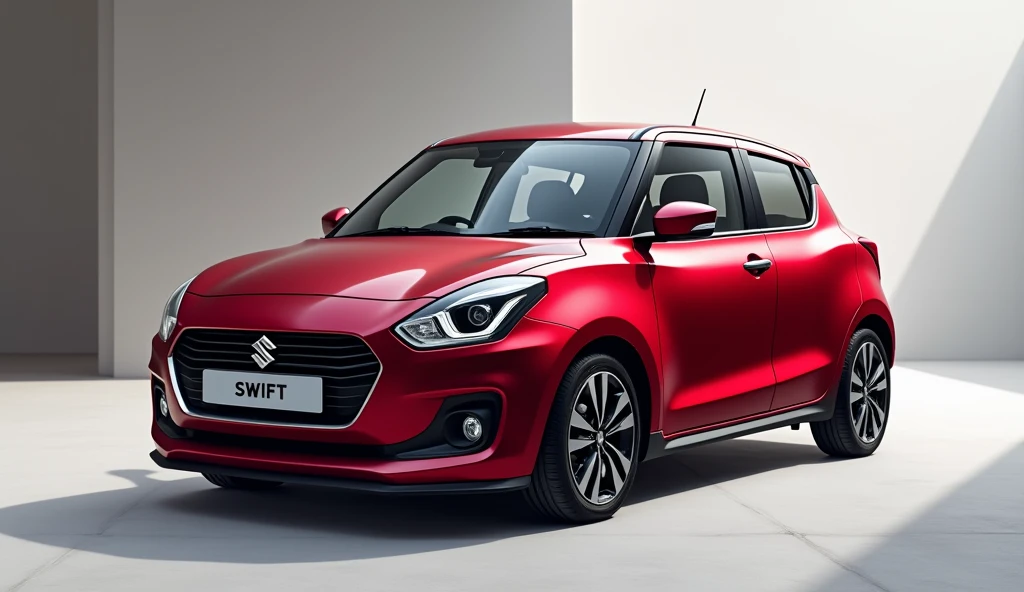 Maruti suzuki Swift car in dark red colour in 4k